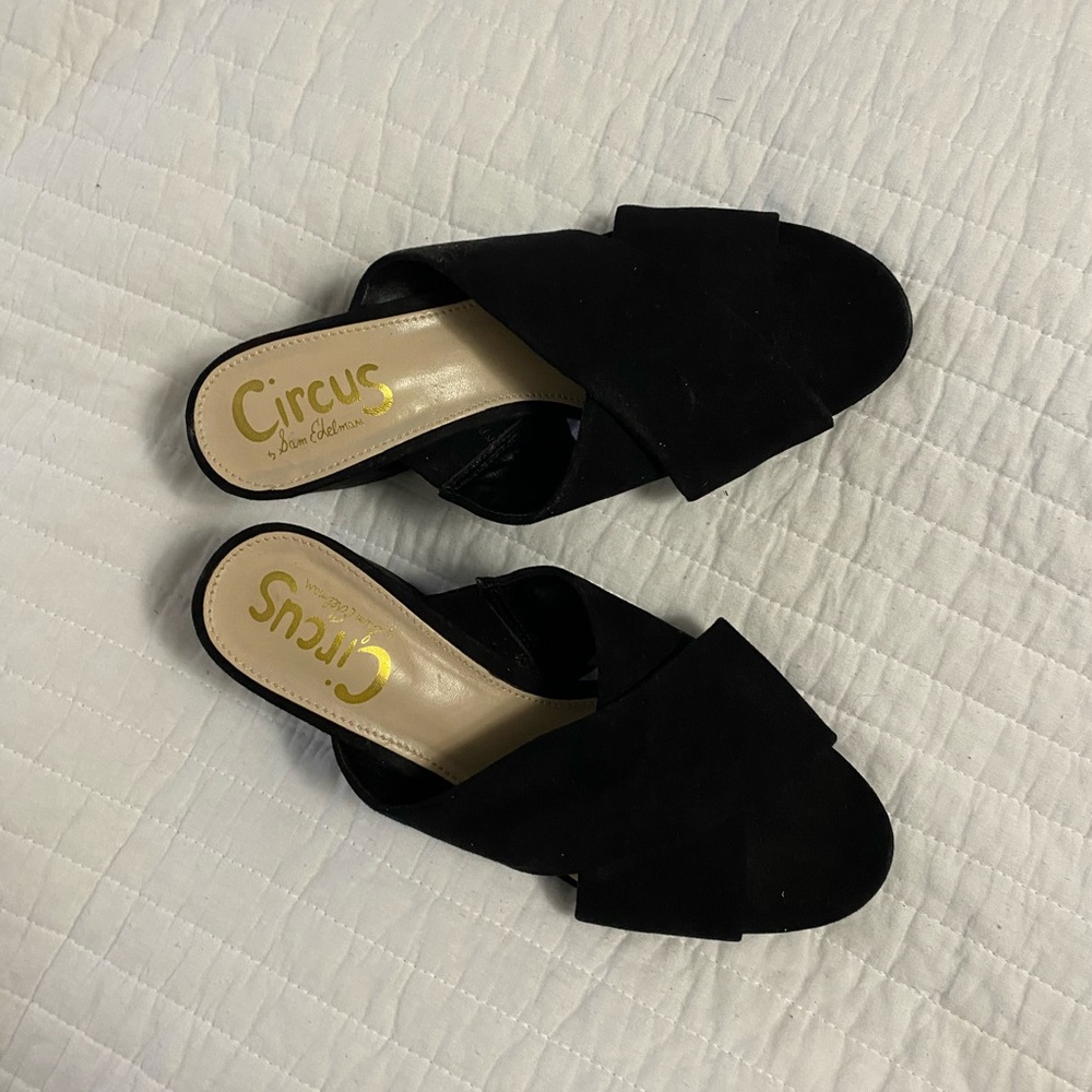 “Stevie” faux suede sandal